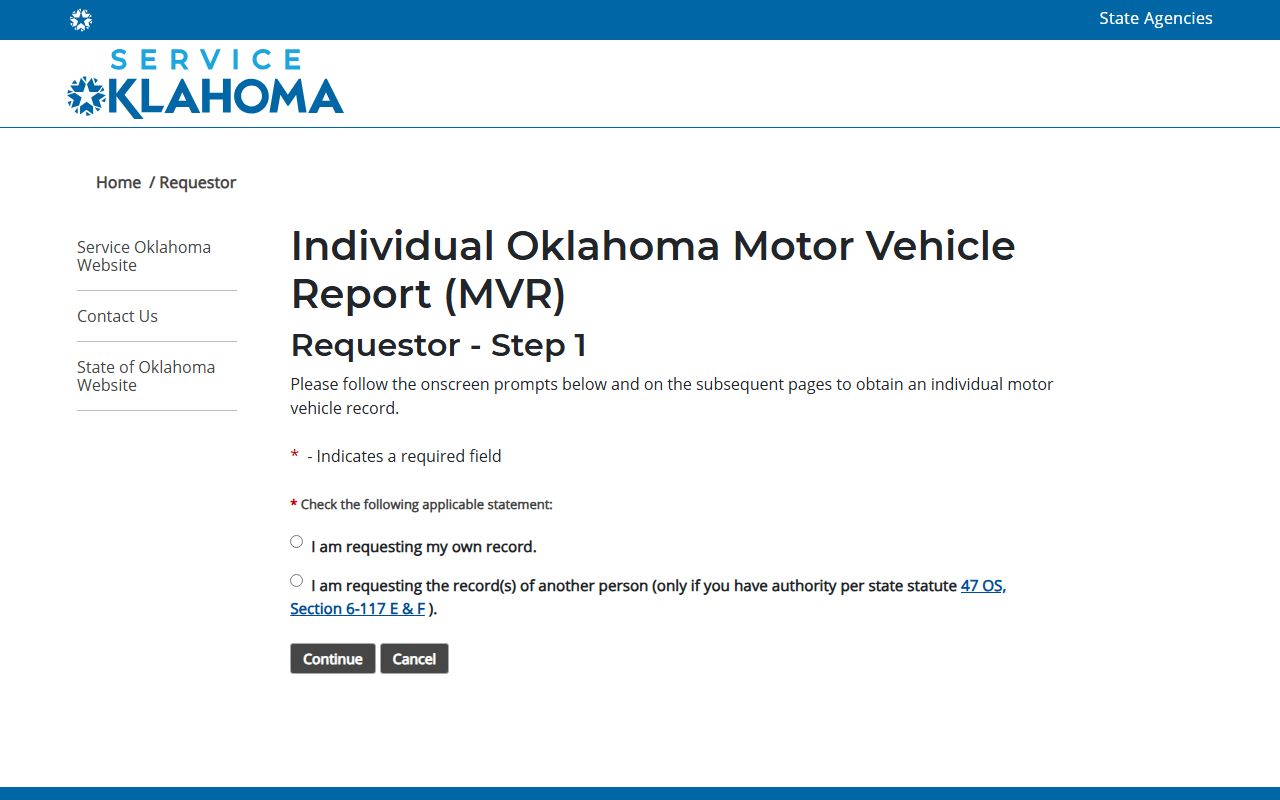 Marshall County traffic court records and Oklahoma driver record request portal