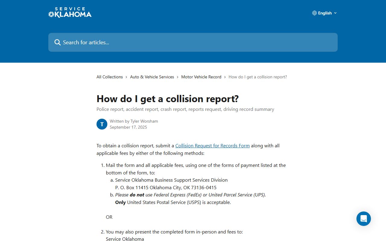 Marshall County traffic court records collision report request help article